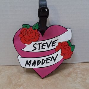 Steve Madden Hearts And Roses PVC Luggage Tag Bag Charm Backpack Charm 4"